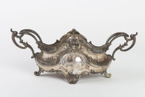 |Jardinière en métal argenté de style Louis XV époque début 20e siècle||||||||