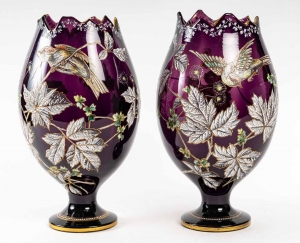 Paire de vases en cristal, Napoléon III, XIXème siècle||||||||||