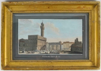 Six gravures rehaussées à la gouache représentant Florence Italie vers 1810-1820