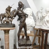 Sculpture - Arlequin , Paul Dubois (1829-1905) - Bronze