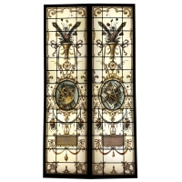 Paire de vitraux flamands (220 x 118 cm)
