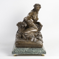Bronze Représentant Cleopatre Allongée, Fonte De Barbedienne, époque Napoléon III