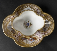 Ensemble de tasses Saxe, XIXème siècle