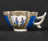 Ensemble de tasses Saxe, XIXème siècle