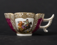 Ensemble de tasses Saxe, XIXème siècle