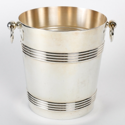 Sceau à glace en métal argenté de Christofle, XXème siècle|Sceau à glace en métal argenté de Christofle, XXème siècle|||||||
