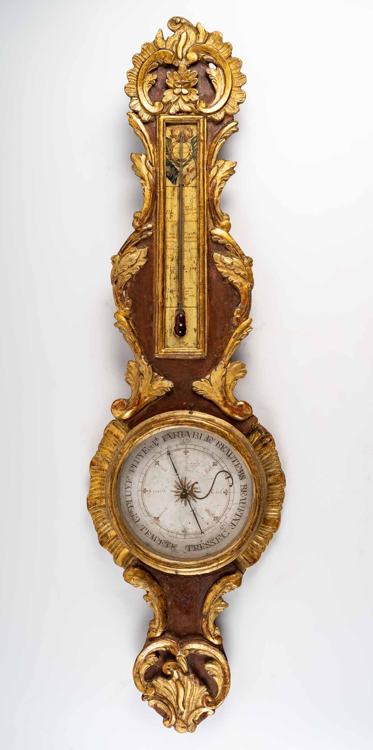 Le Marché Biron - Baromètre - thermomètre d'époque Louis XV (1724 - 1774).