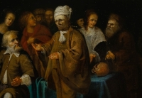 École de David Ryckaert III (1612-1661) L’Alchimiste et la Vanité huile sur bois du XVIIeme siècle