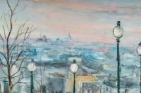 Serge Belloni (1925-2005) dit Le peintre de Paris Le Moulin de la Galette huile sur toile vers 1961