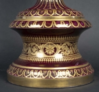 Grand Vase balustre Vienne à décor polychromes