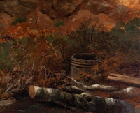 Théodore Richard (1782-1859) - Coupe de bois dans la campagne huile sur toile vers 1833