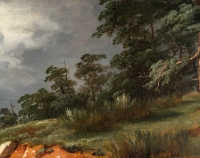Théodore Richard (1782-1859) - Coupe de bois dans la campagne huile sur toile vers 1833