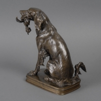 Sculpture - Chien Au Canard , Ferdinand Pautrot (1832 - 1874) - Bronze