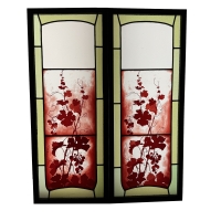Paire de vitraux aux vignes (1) (115 x 92 cm)