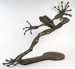 Élégante grenouille en bronze d&#039;Hadrien David||||||||||