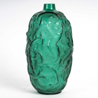 Vase &quot;Ronces&quot; verre vert émeraude de René LALIQUE