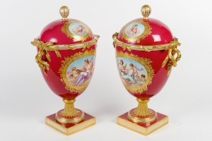 Paire Vases porcelaine 19eme - Antiquaire De Santos Mickael Marché Biron|||||||||