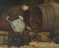 Jules ROBICHON (1839-1910). La Cave à Vin.