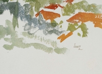 Aquarelle sur papier de Evelyne Luez, XXème siècle.