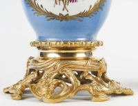 Rivaud, à Paris- Paire De Lampes De Salon En Porcelaine De Sèvres Et Bronze Doré. Circa 1850