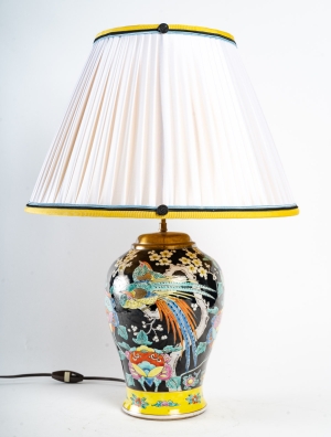 Lampe en porcelaine Art Nouveau, Début XXème siècle||||||||