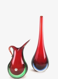 Deux vases dits &quot;Sommerso&quot; en verre de Murano