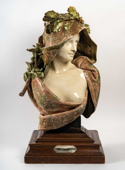 Buste en céramique de Carrier Belleuse, XXème siècle|||||||||||