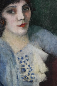 Jean JOVENEAU (1888 - 1950)  Portrait de Marie Laurencin, daté 1914