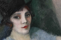 Jean JOVENEAU (1888 - 1950)  Portrait de Marie Laurencin, daté 1914