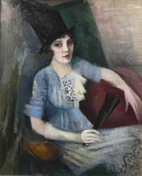 Jean JOVENEAU (1888 - 1950)  Portrait de Marie Laurencin, daté 1914