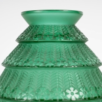 Vase &quot;Ferrières&quot; verre vert émeraude de René LALIQUE