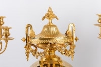 Garniture de cheminée en bronze doré Napoléon III 19e siècle