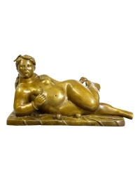 Sculpture en bronze patiné d’après Fernando Botero, XXème siècle.