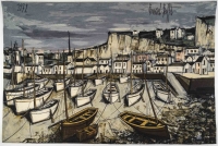 BERNARD BUFFET, Treboul, le port à marée basse, 1972