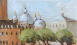 San Marco, la Basilique de Venise, huile sur toile, 19 x 32 cm||