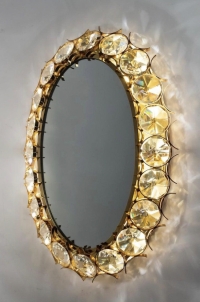 Paire de Miroirs rétro-éclairés dans le style des &quot;bijoux fantaisie&quot; des années 1980.