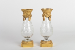 Paire de vases en cristal 19e siècle|||||||
