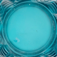 Vase &quot;Moissac&quot; verre bleu turquoise de René LALIQUE