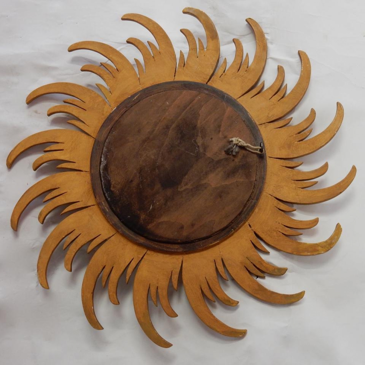 1950/70 ' Miroir soleil Convexe, Bois Doré – Diamètre 68 cm