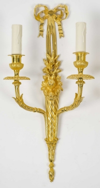 A Pair of Wall-Lights in Louis XVI Style.