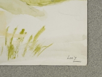 Aquarelle sur papier de Evelyne Luez, XXème siècle.