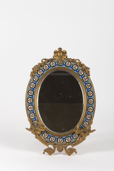 Miroir en émail cloisonné et bronze fin 19e siècle|||||||