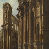 Caprice architectural romain – Ecole de Giovanni Paolo Panini XVIIIe siècle