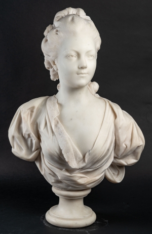 Bustre en marbre du XIXème siècle, époque Napoléon III|||||||||