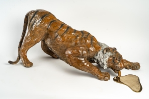 Tigre en bronze, fondeur Chapon, XXème siècle||||||||||