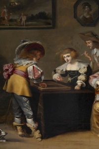 Christoffel Van Der LAMEN 1606-1651 Plaisir Musical Et Joueurs De Tric-trac