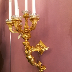 Paire d&#039;appliques en bronze doré du XIX siècle signées Henri Vian