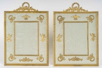 Une paire de cadres photos en bronze doré fin XIXème siècle