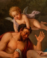 Jacques-Antoine Vallin (1760-1835) Pan cherchant à conquérir Syrinx huile sur toile vers 1790-1810