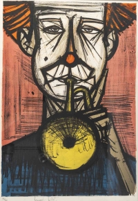 BERNARD BUFFET, Clown à la trompette, 1968